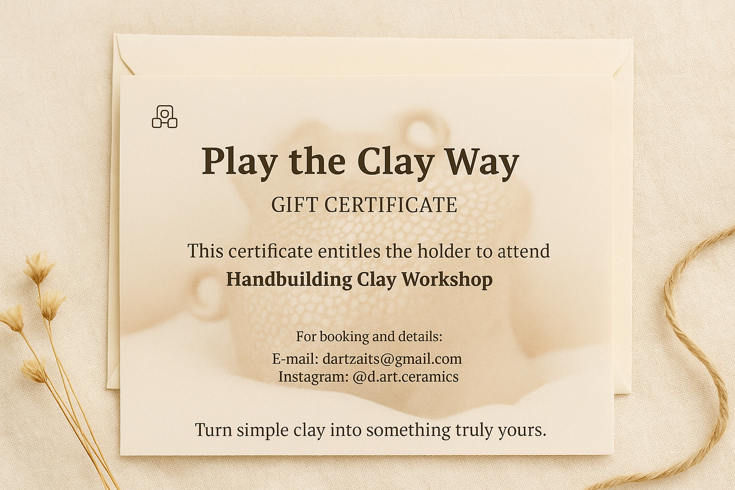 Play the Clay Way — Gift Certificate