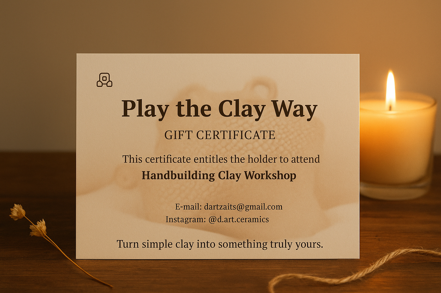 Play the Clay Way — Gift Certificate
